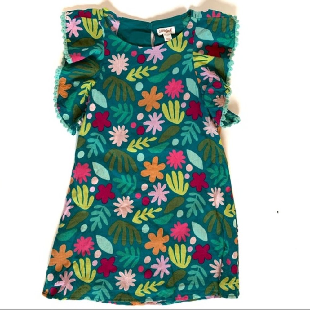 Cat & Jack Floral Pom Pom Flutter Sleeve Dress